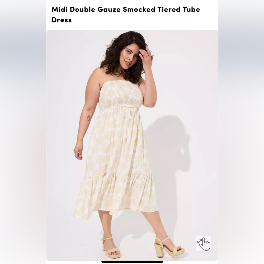 Torrid Strapless Smocked Tiered Tube Dress Daisy Daydream 00 M/L